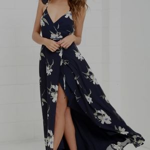 Lulus all Mine floral wrap high low maxi